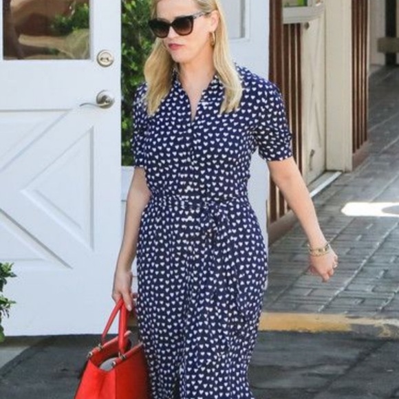 NWOT Draper James Sweet Heart Print Belted Button Down Maxi Dress 6 PP Sample - Picture 2 of 16